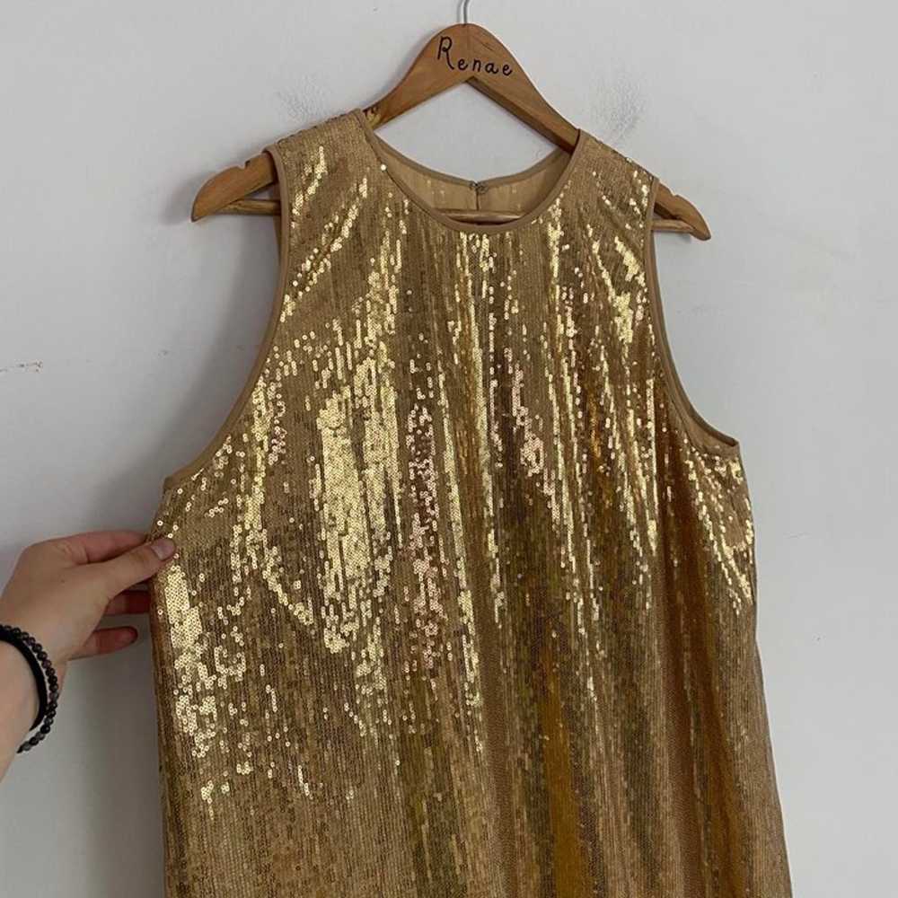 ANNA SUI gold sequin embroidered maxi dress - image 4