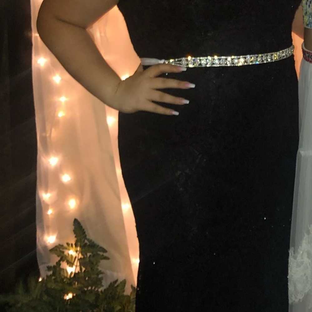 Black Lace Jovani Prom Dress - image 3