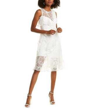 Sachin & Babi White Lace Ruffle Dress - image 1