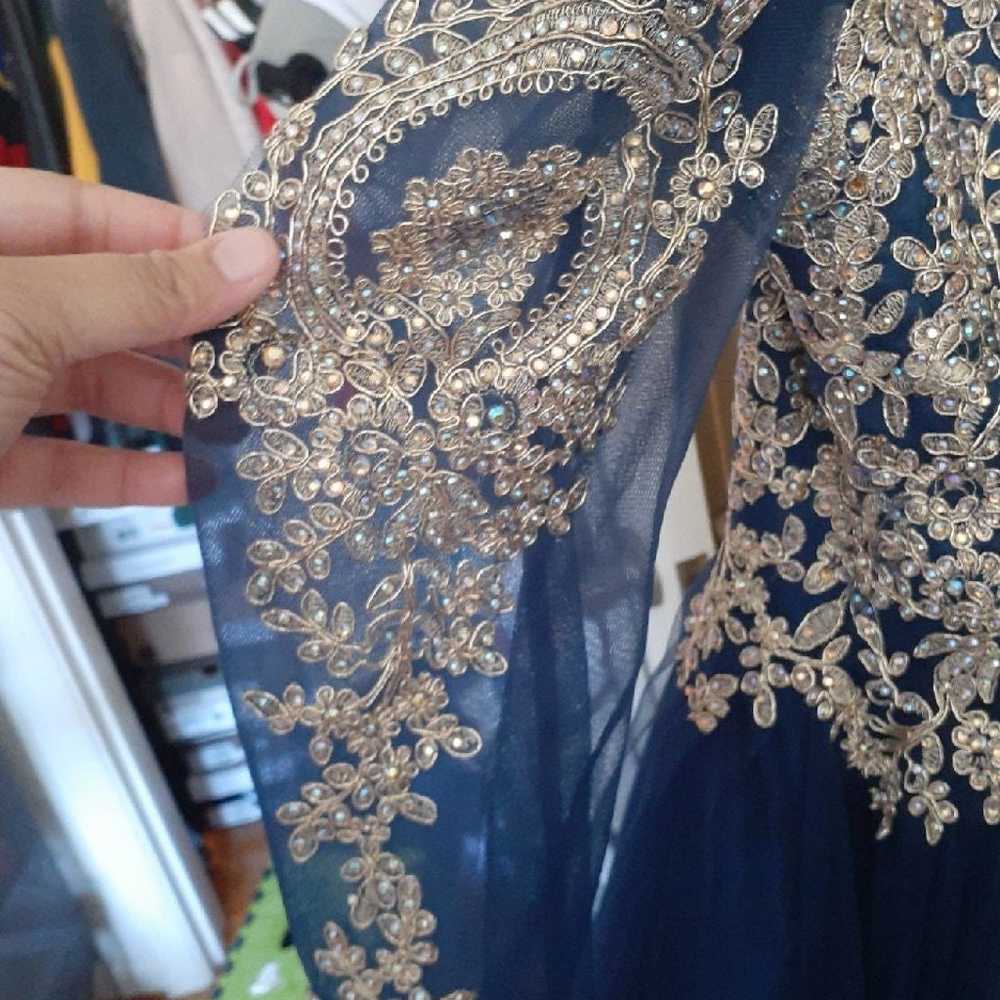 Royal blue prom dress - image 4