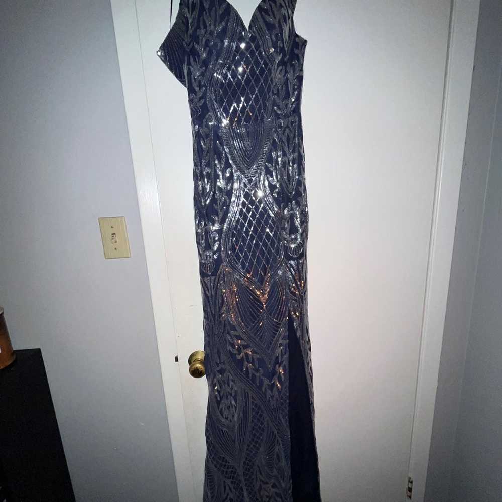 Blue and silver prom dress - image 1
