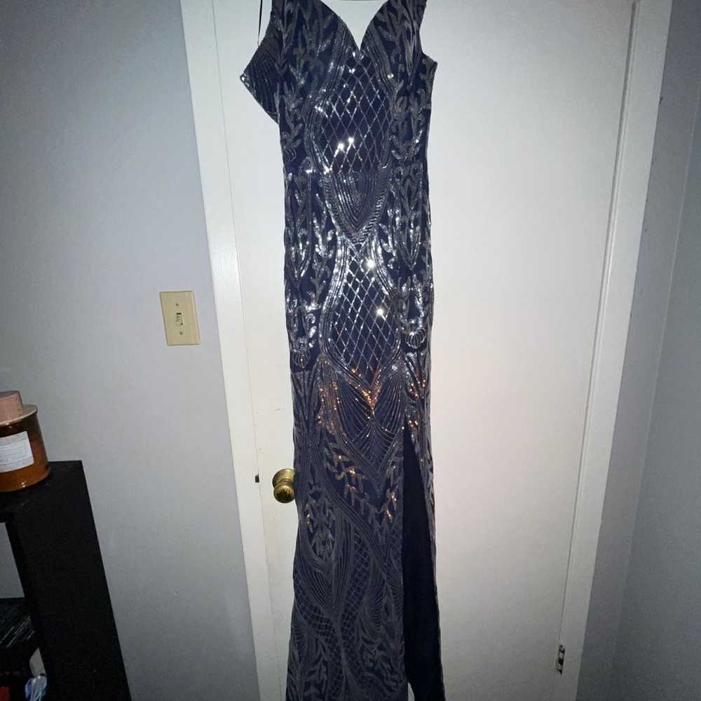 Blue and silver prom dress - image 2