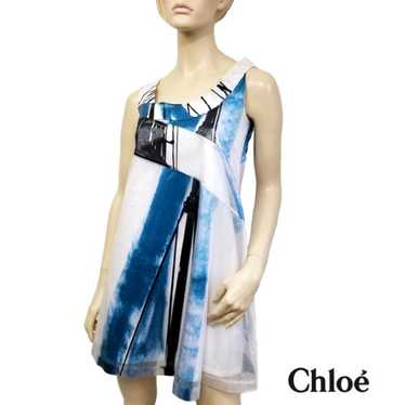 Chloe Aqua Fresh Blue Shiny Lamè Dress