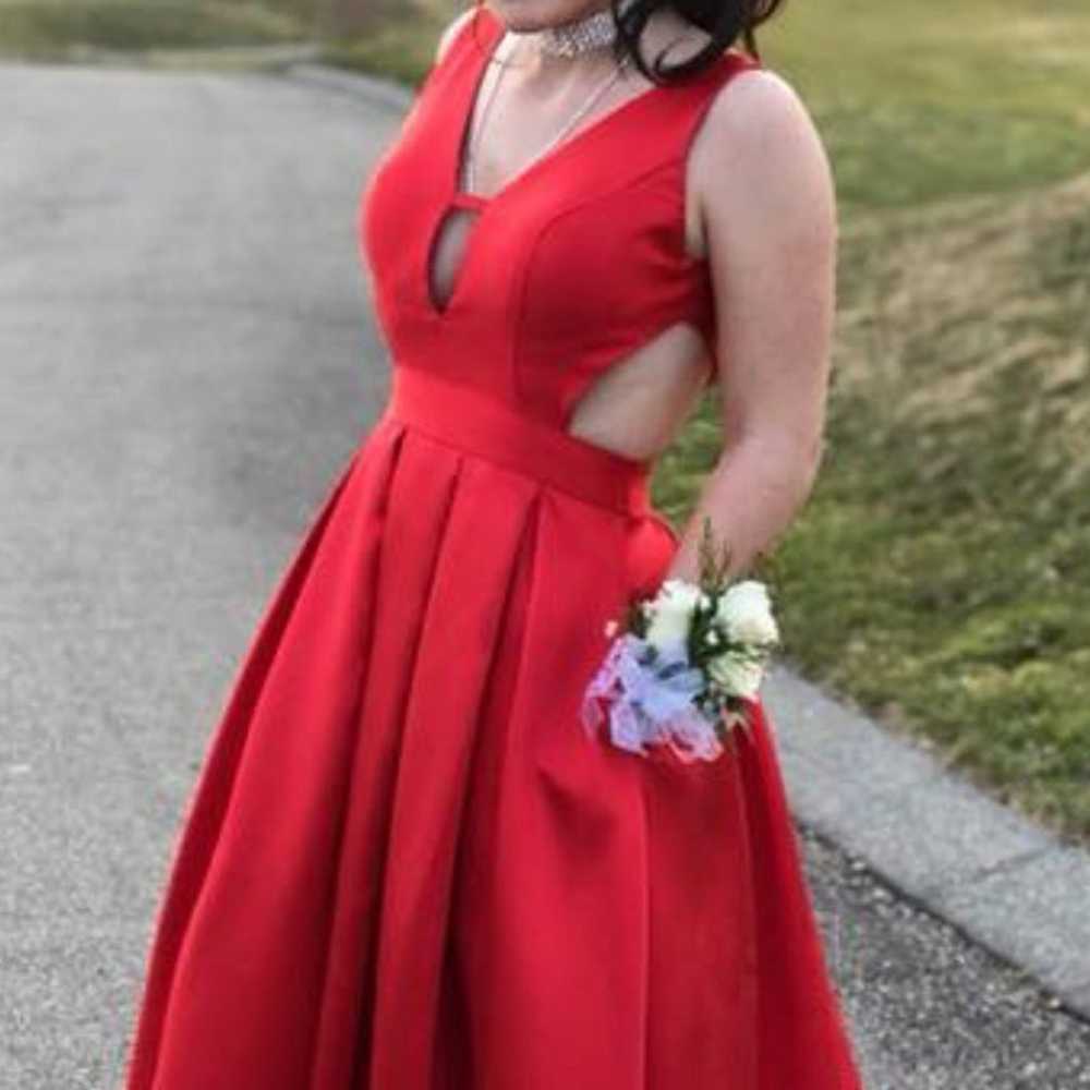 Red Long Jovani Prom Dress - image 2