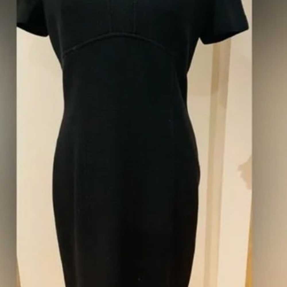 St John Square Neck Black Knit Business Dress - L… - image 4