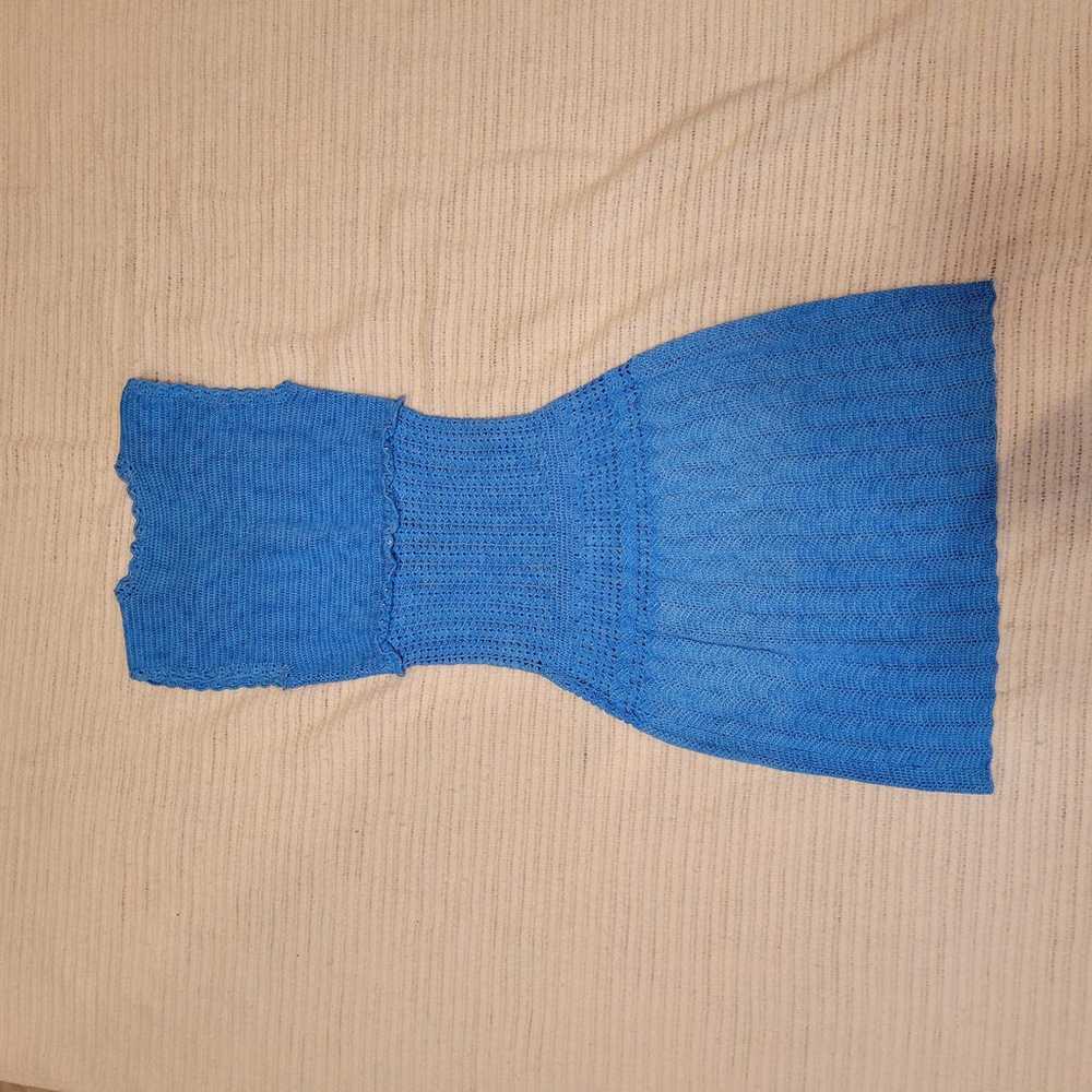 Handmade crochet knee length dress - image 11