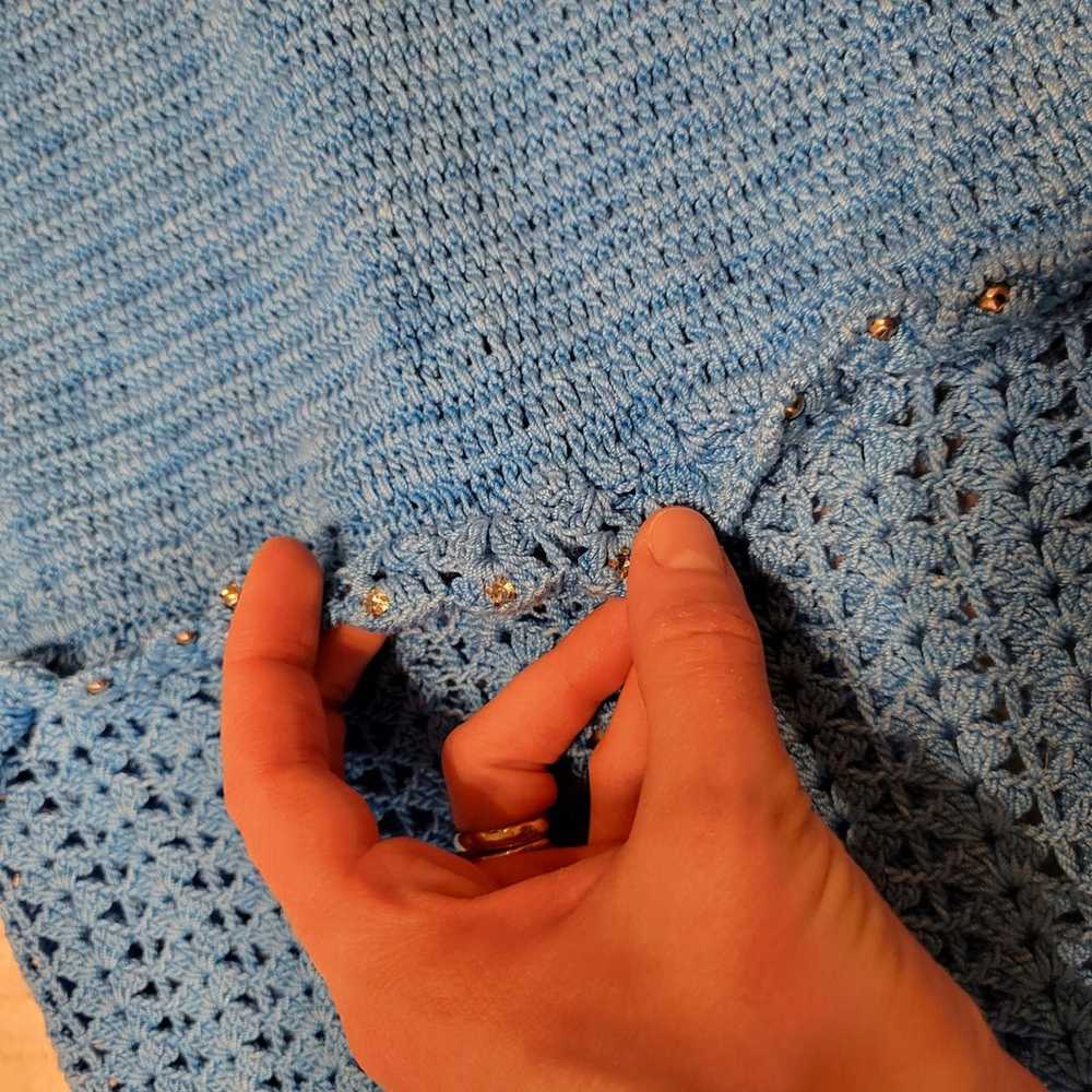 Handmade crochet knee length dress - image 12