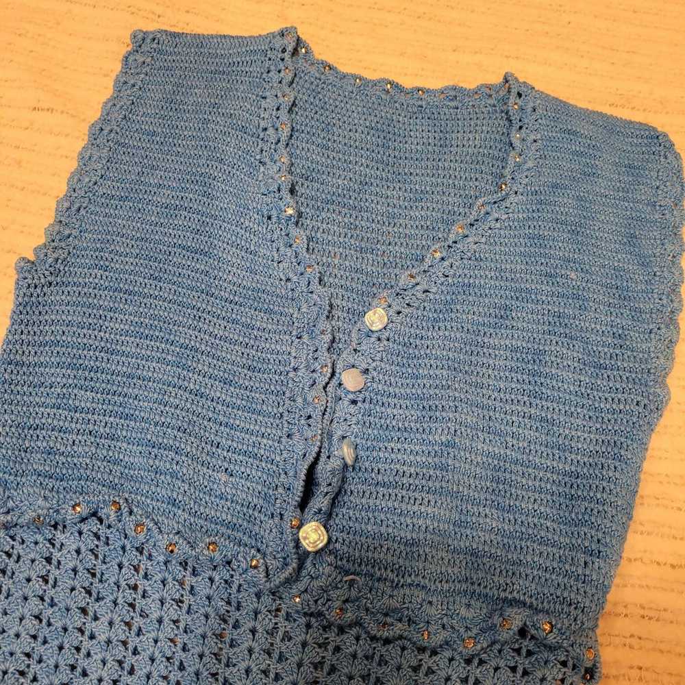 Handmade crochet knee length dress - image 2