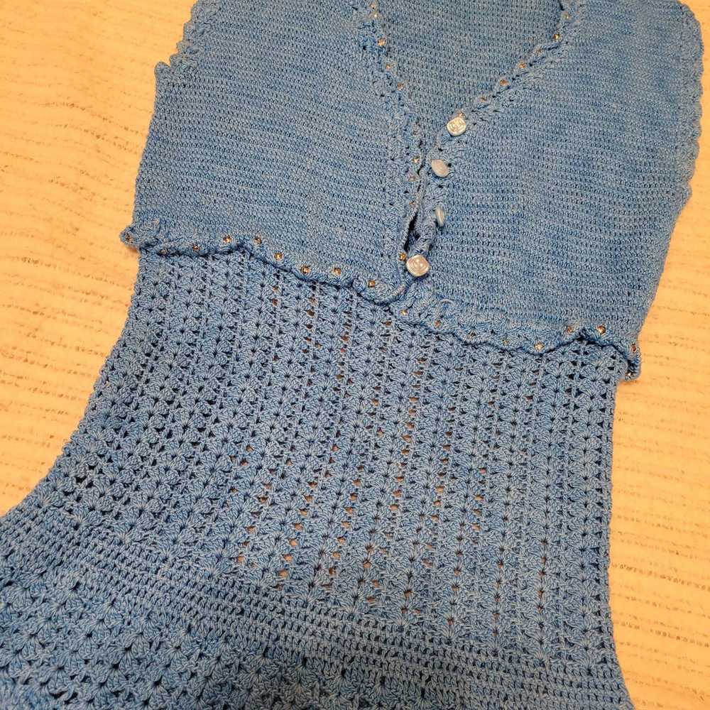 Handmade crochet knee length dress - image 3