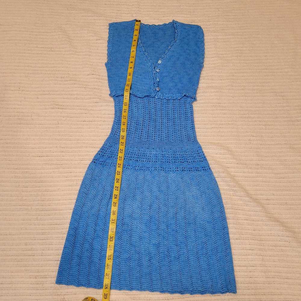 Handmade crochet knee length dress - image 7