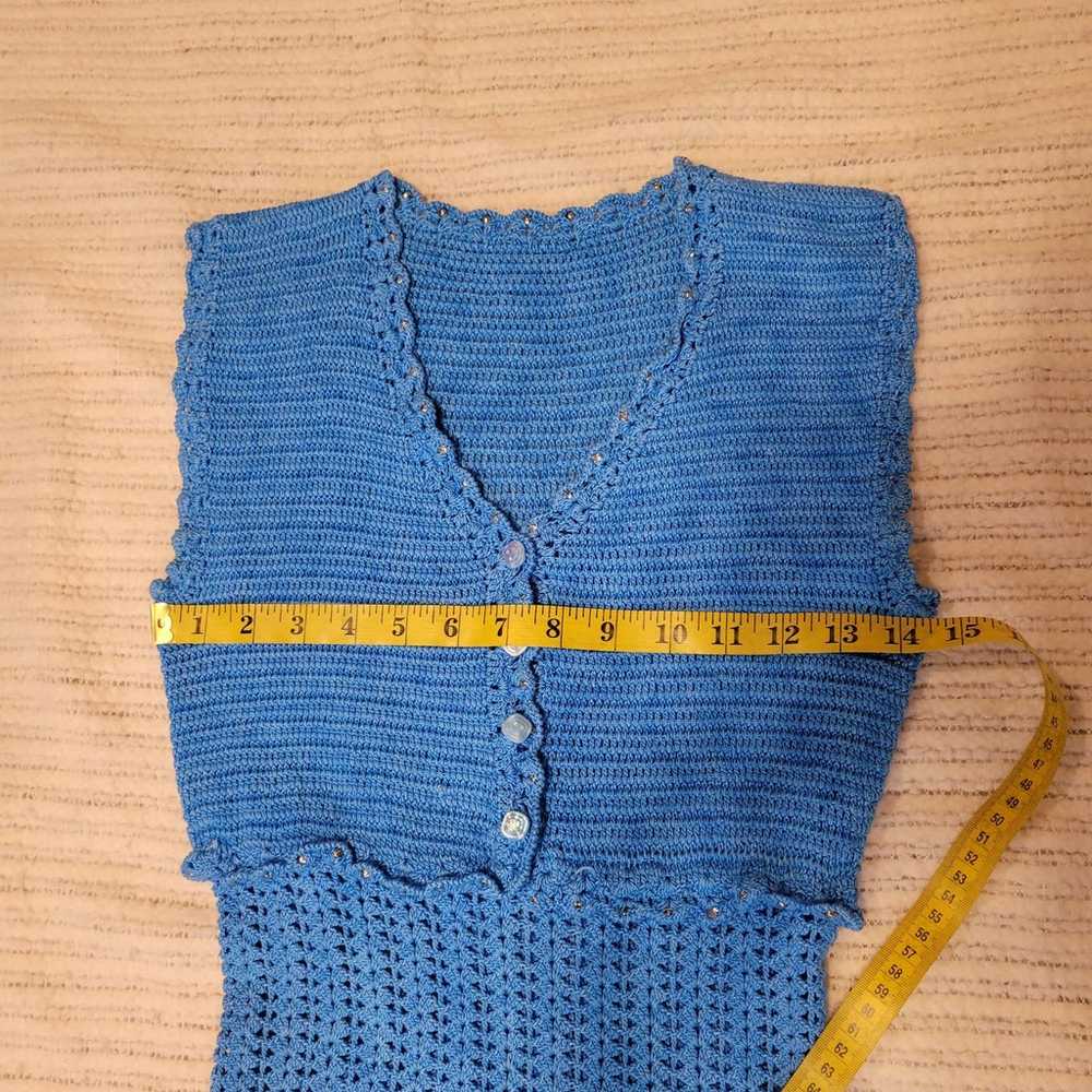 Handmade crochet knee length dress - image 8