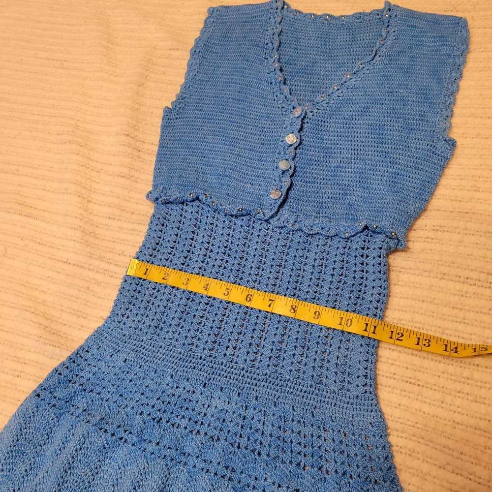 Handmade crochet knee length dress - image 9