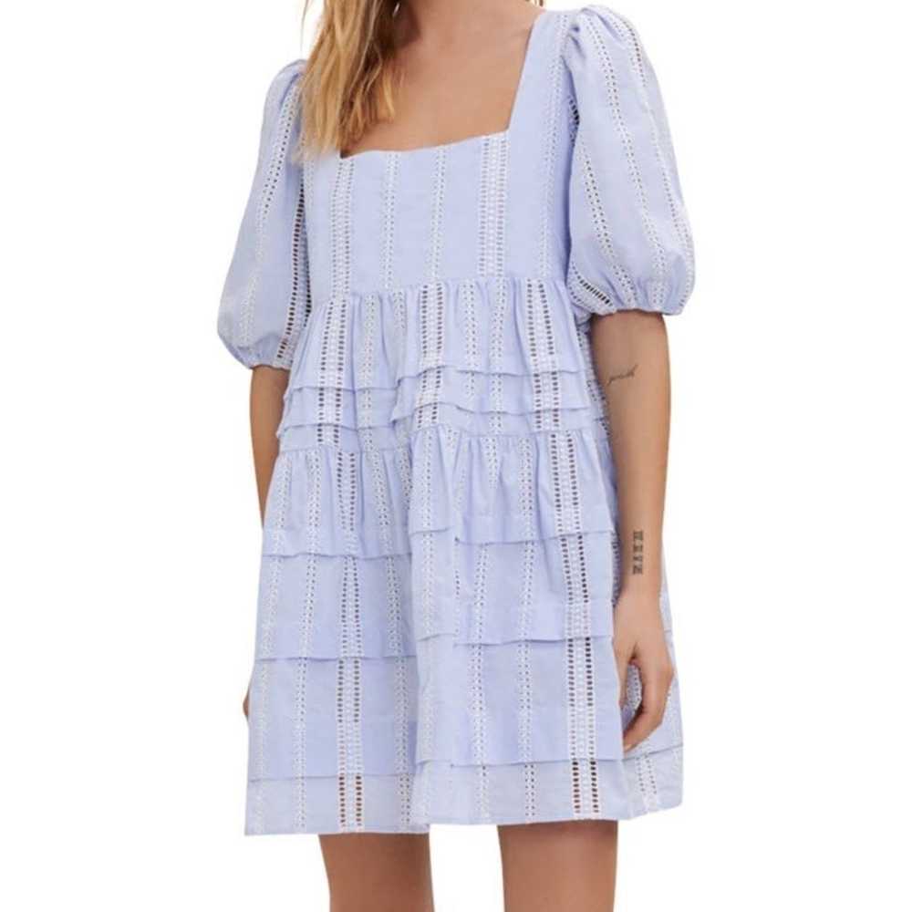 Maje - Embroidered Cotton Dress - Lavender - Size… - image 1