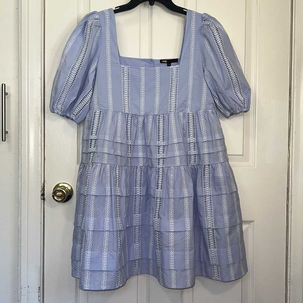 Maje - Embroidered Cotton Dress - Lavender - Size… - image 4