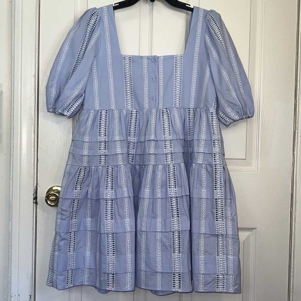 Maje - Embroidered Cotton Dress - Lavender - Size… - image 5