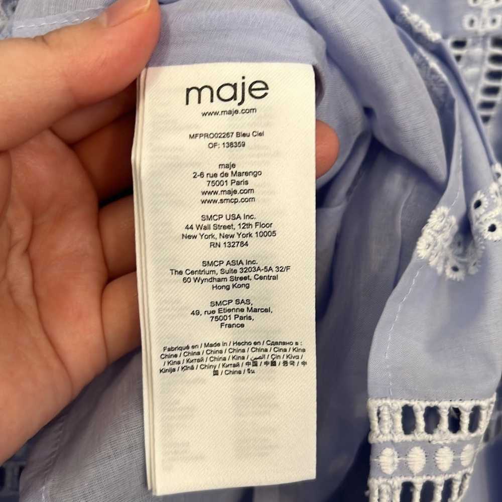 Maje - Embroidered Cotton Dress - Lavender - Size… - image 6