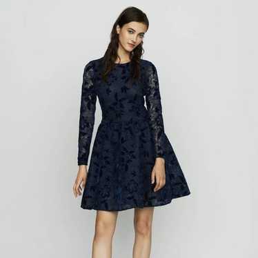 Maje Role Guipere Lace Fit & Flare Long Sleeve Ve… - image 1