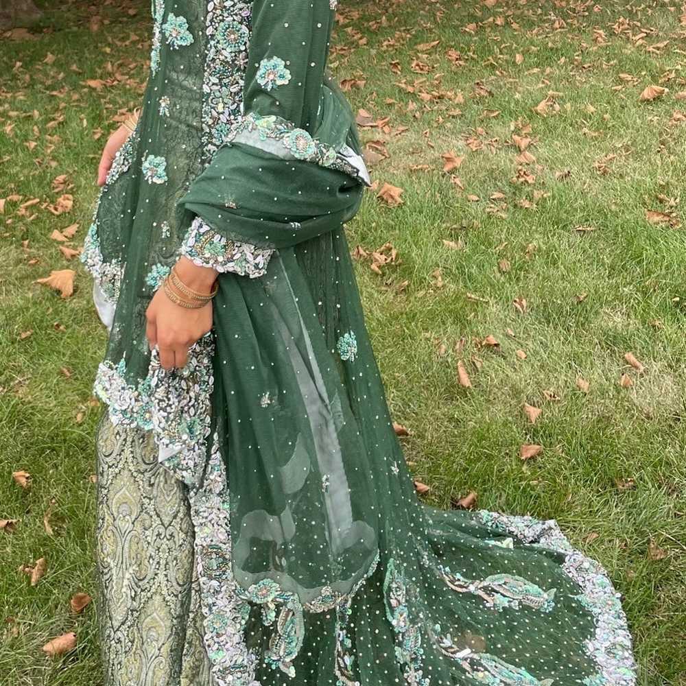 Pakistani formal dress with trail - image 6