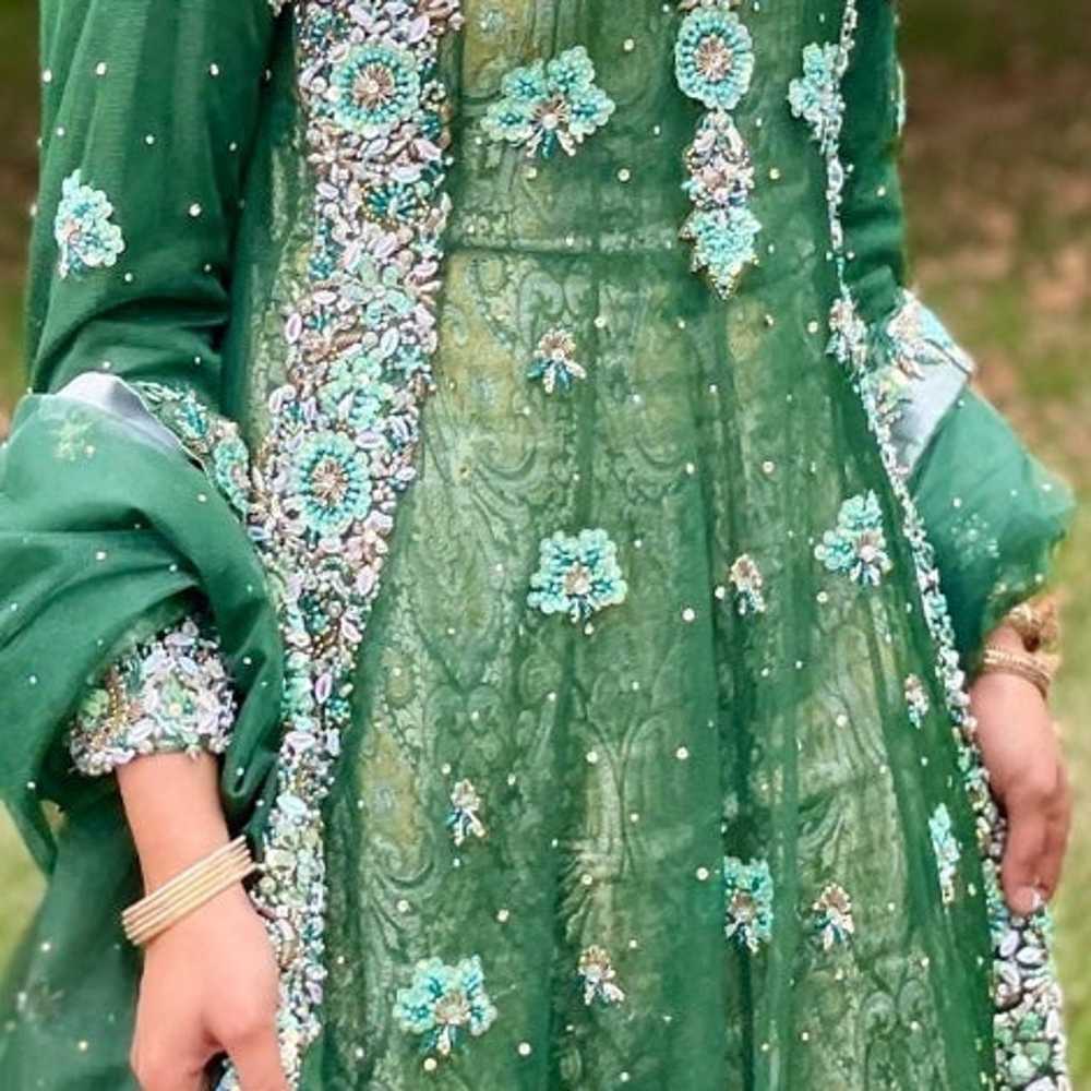 Pakistani formal dress with trail - image 7