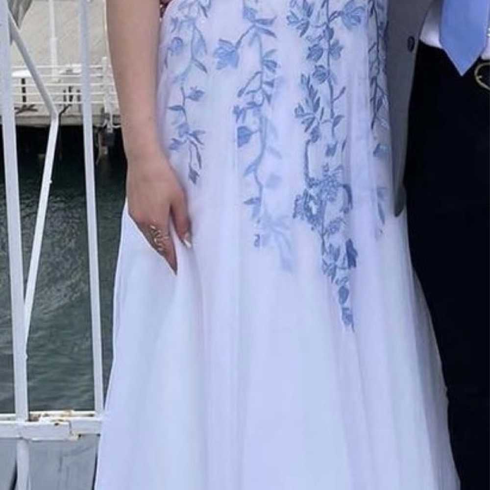 White and blue Prom dress - image 1