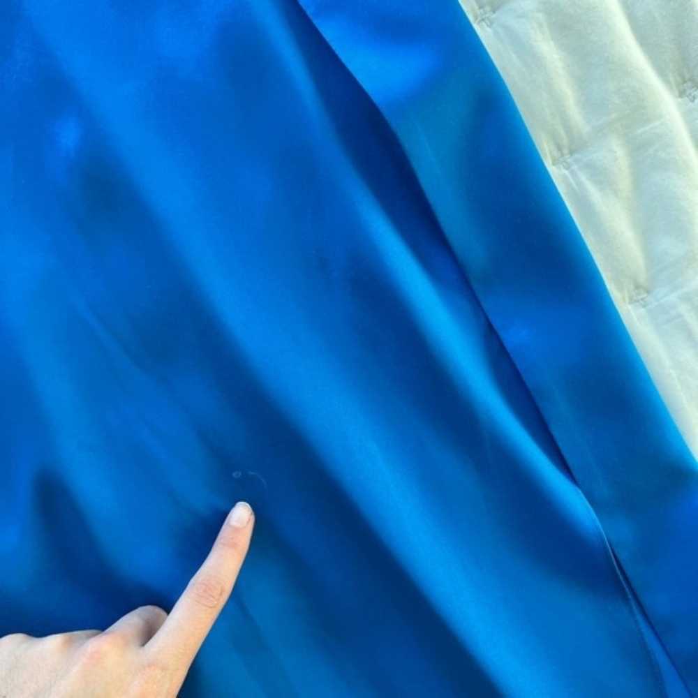 Michelle Mason 4 Blue Pleat Halter Midi Dress Sil… - image 10