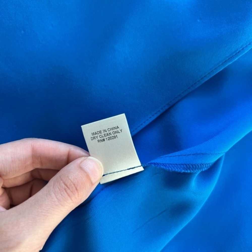 Michelle Mason 4 Blue Pleat Halter Midi Dress Sil… - image 11