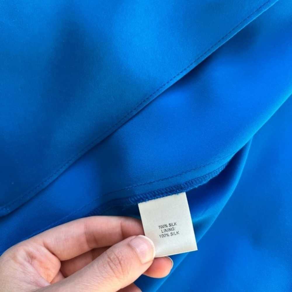 Michelle Mason 4 Blue Pleat Halter Midi Dress Sil… - image 12