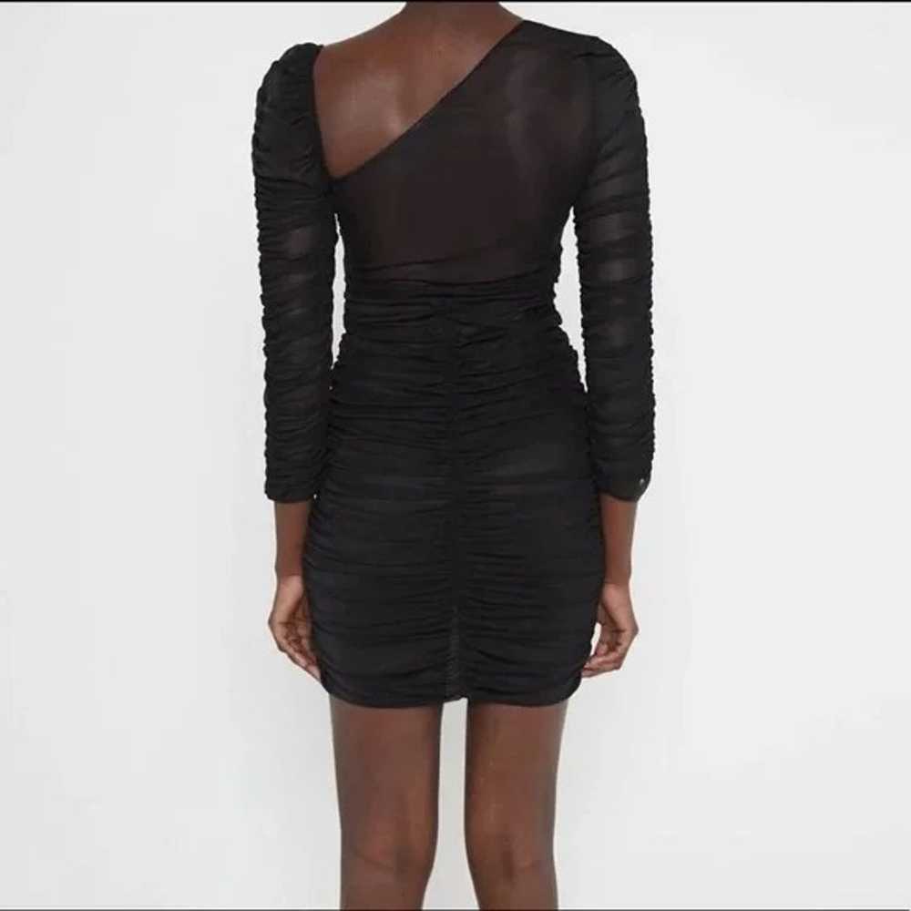 Black Ruched Tulle Dress - image 2