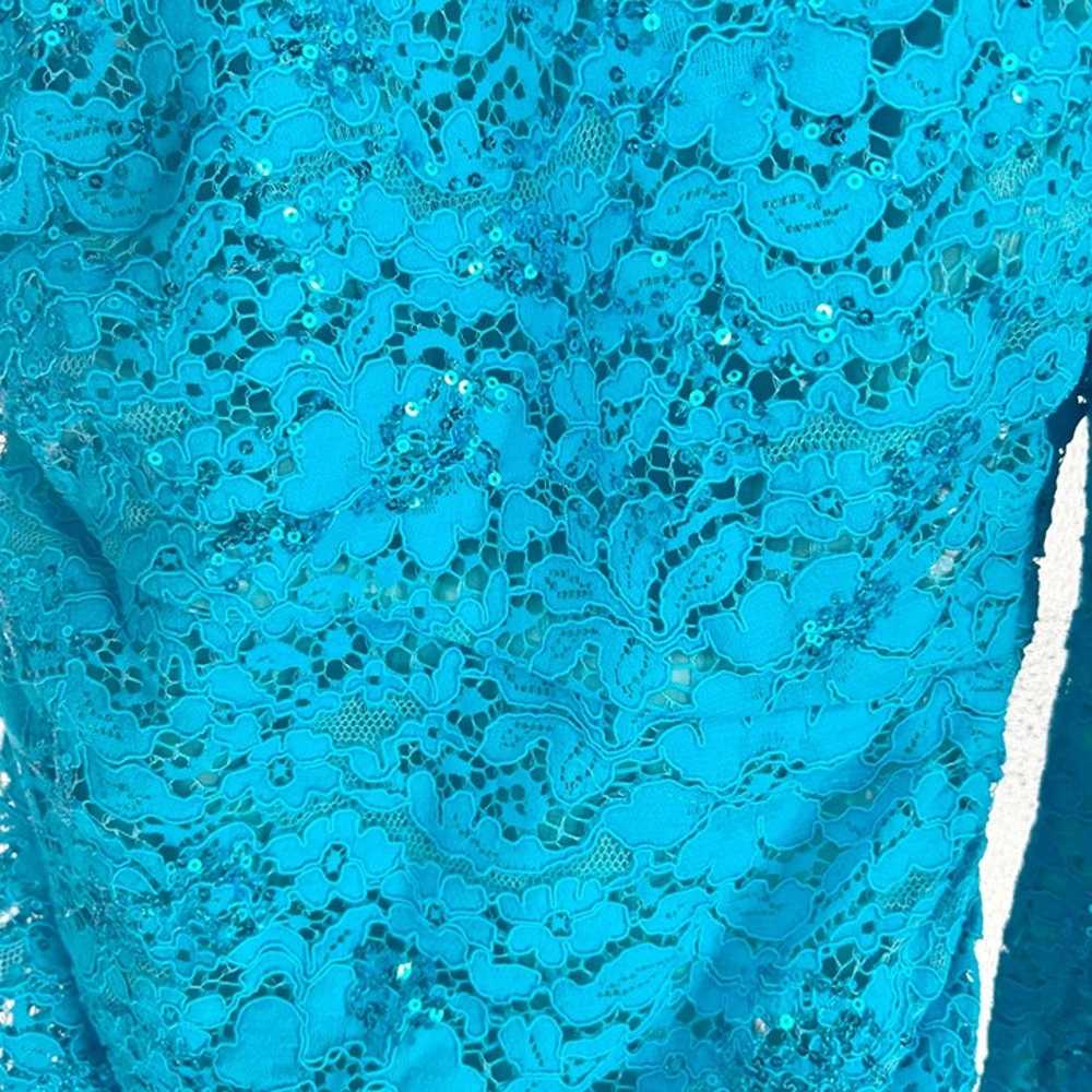 NWOT Giuseppe Di Morabito Blue Sequin Lace One Sh… - image 7