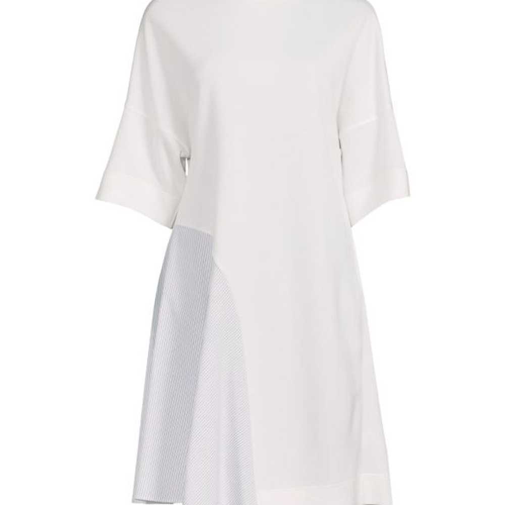 $895 AKRIS PUNTO Mixed Media Drop Shoulder Dress … - image 1