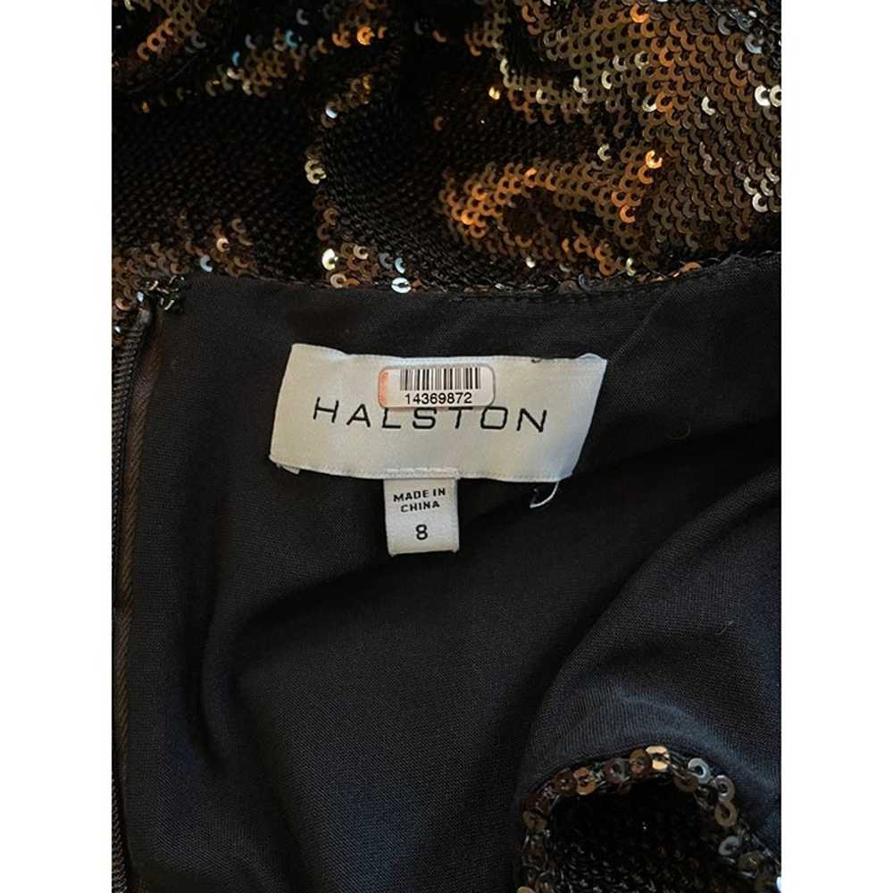 Halston Chloe Sequin Cut Out Evening Gown Brown W… - image 11