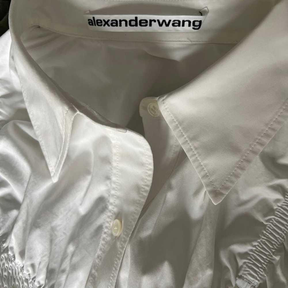 EUC Alexander Wang White Smocked Cotton Mini Shir… - image 7