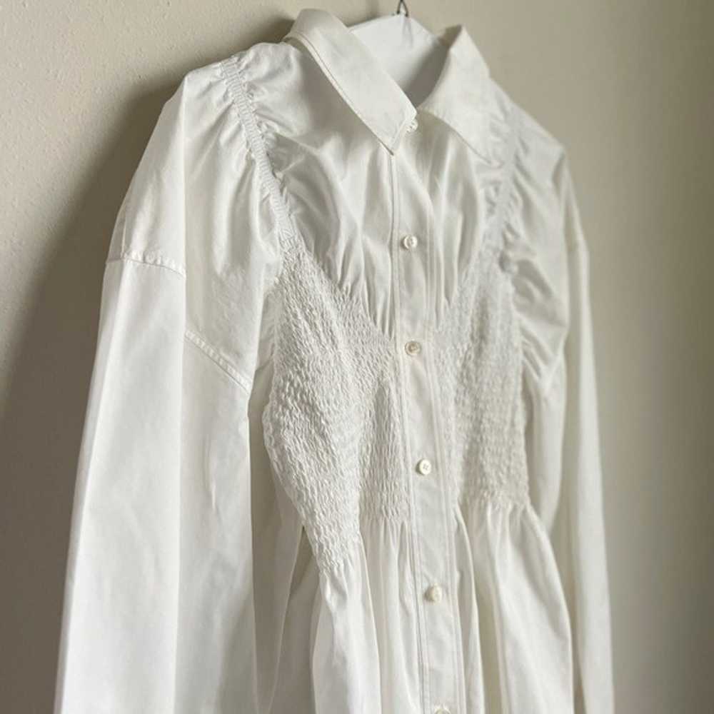 EUC Alexander Wang White Smocked Cotton Mini Shir… - image 8