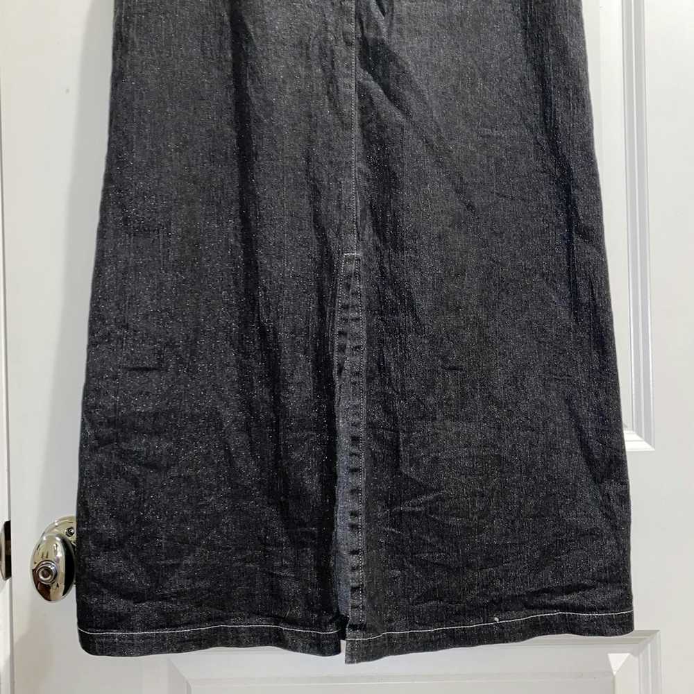 Vintage Women's Black Denim Glossy Midi Skirt by … - image 4