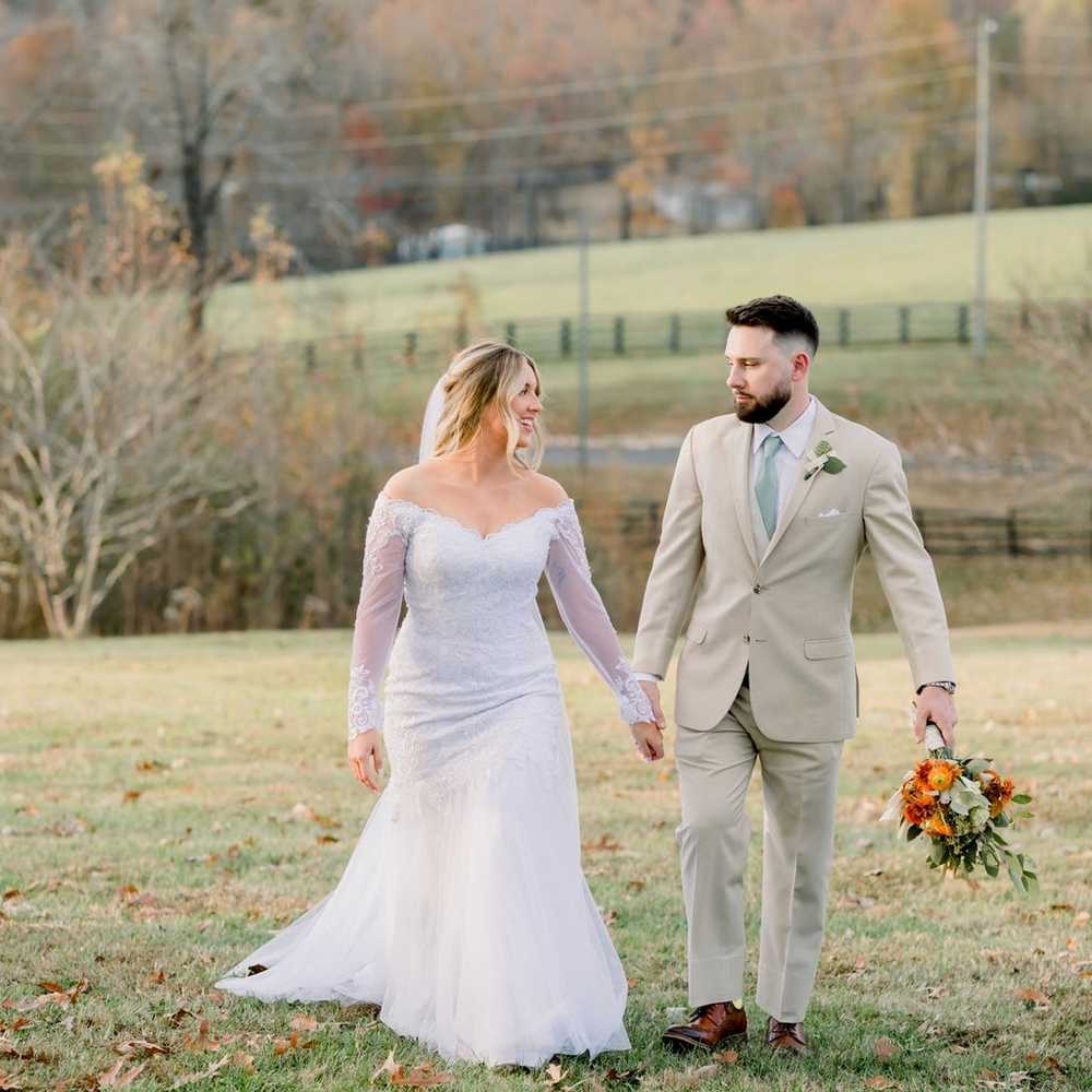 Long Sleeve Off the Shoulder Trumpet Wedding Dres… - image 7
