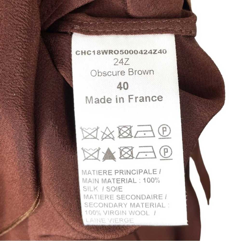 Chloe Brown Color Block Deep V Silk Wool Handkerc… - image 12