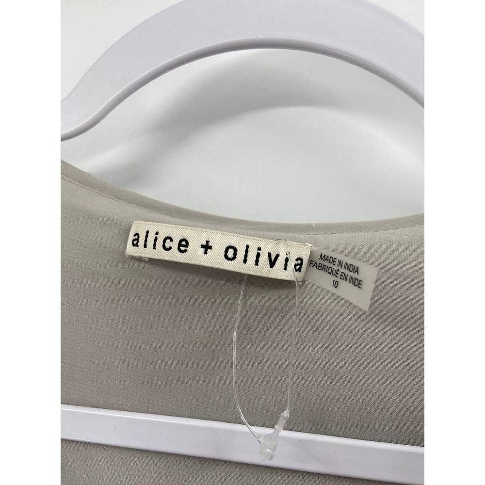 Alice + Olivia Anne Silver Gray Sequined Crepe De… - image 7