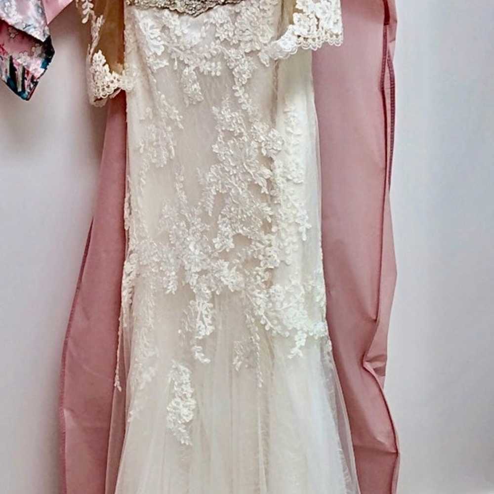 lace wedding dress fit and flare - image 2