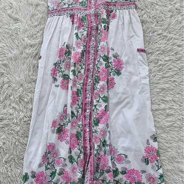 juliet Dunn sleeveless midi Floral dress sz 3 (L)… - image 1