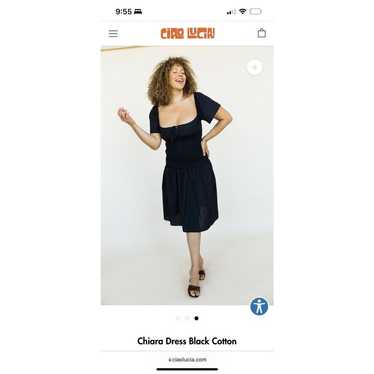 Ciao Lucia Chiara Black Cotton Ruched Dress Size L