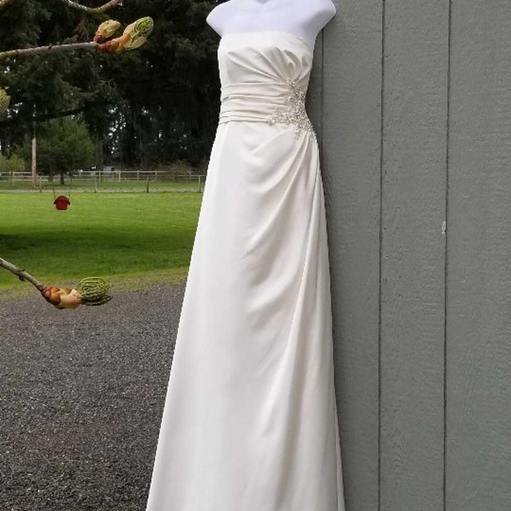 NWOT Strapless Wedding Dress Size 12 - image 1