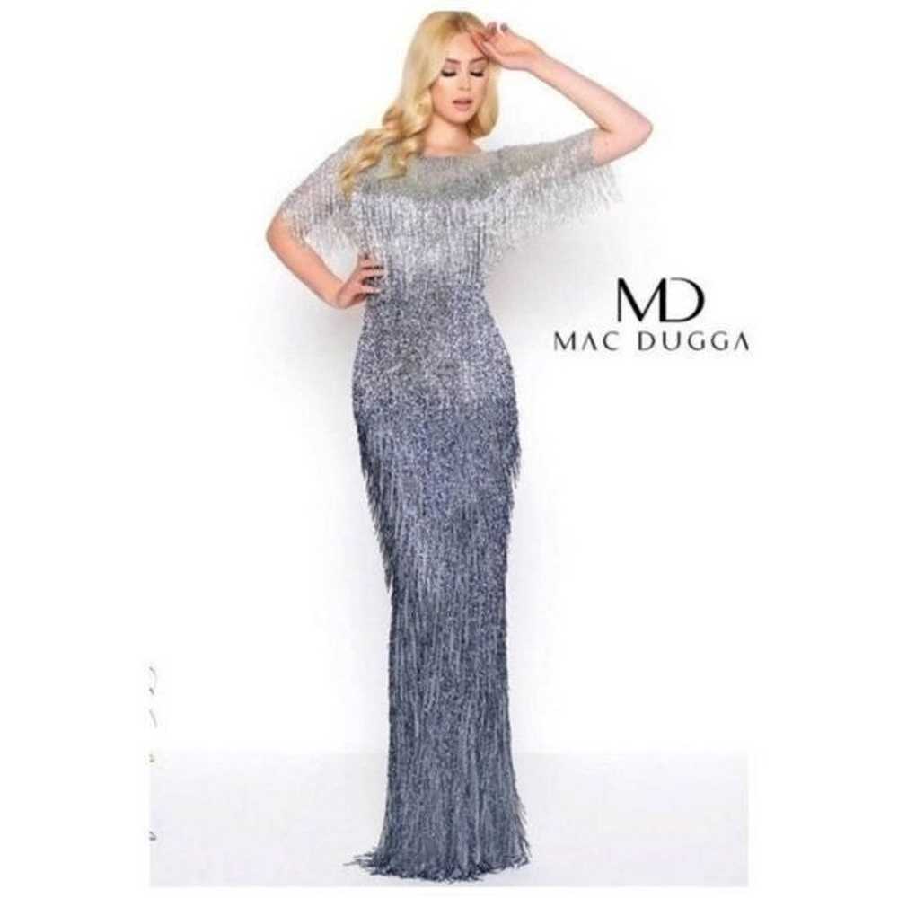 Mac Duggal Fringed Ombre Gown Size 16 - image 1
