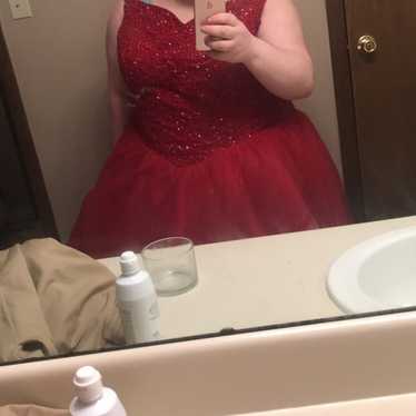burgundy prom dress - image 1