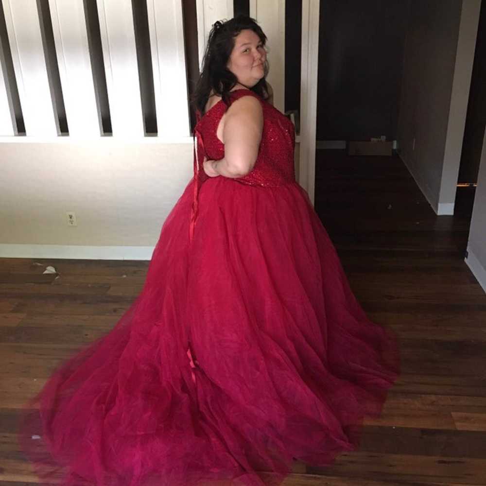 burgundy prom dress - image 2