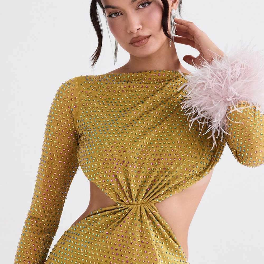 HOUSE OF CB 'Gina' Chartreuse Crystallised Maxi D… - image 9
