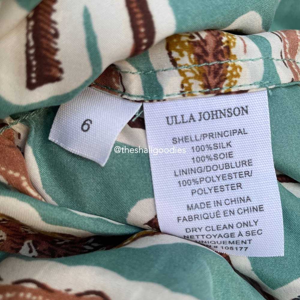 NEW ULLA JOHNSON Farah Dress Green Floral Silk Ru… - image 10