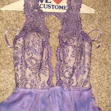 Lavender lace formal prom gown - image 1