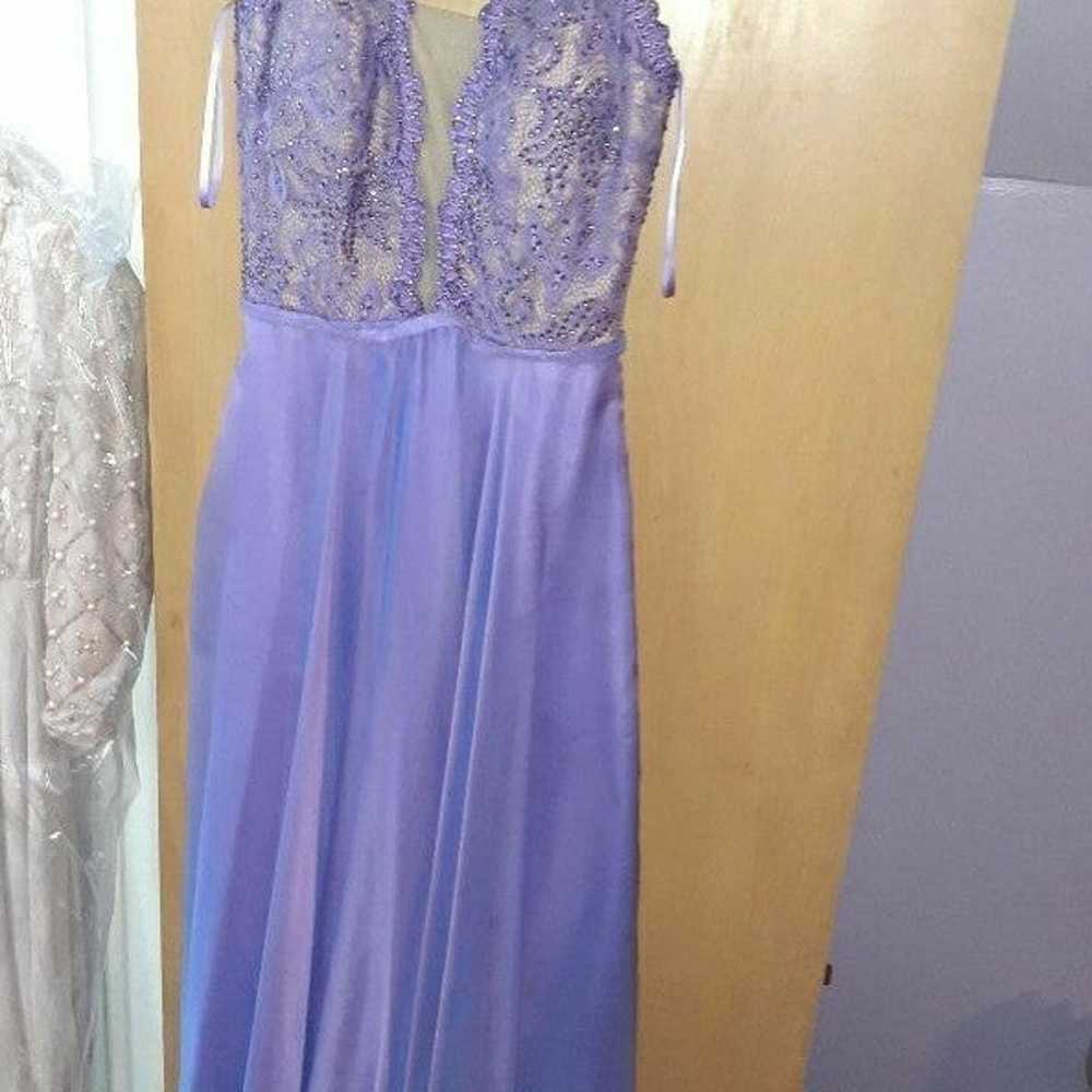 Lavender lace formal prom gown - image 2