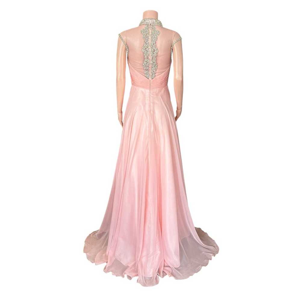 Jovani Pink Cap Sleeve Chiffon Crystal Embellishe… - image 2