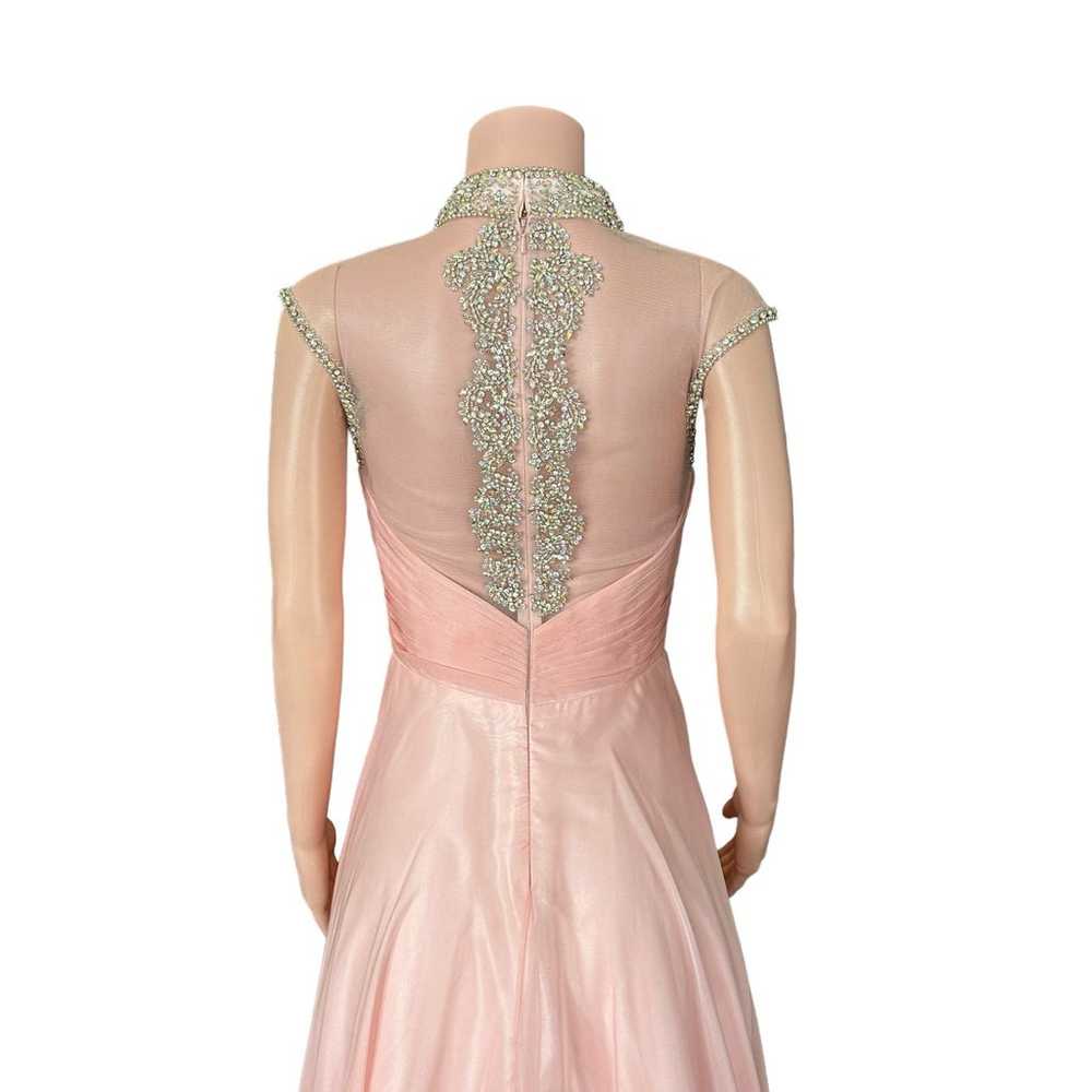 Jovani Pink Cap Sleeve Chiffon Crystal Embellishe… - image 9